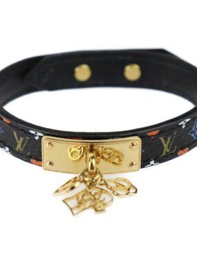 Louis Vuitton Bracelet Game On Collection Mp285 F Leather Black